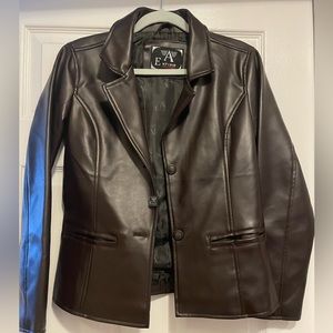 Brown leather jacket